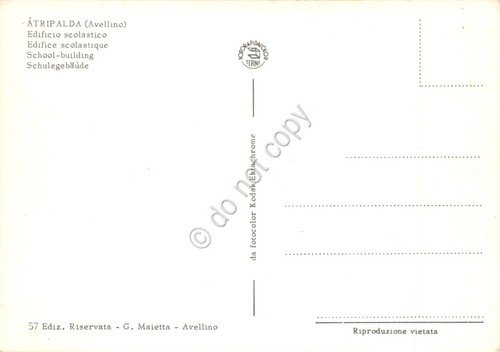 Cartolina Atripalda Edificio Scolastico scuola anni '80