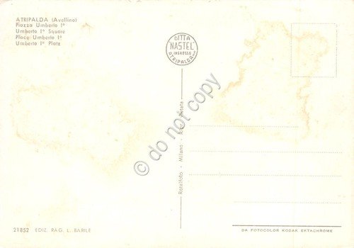 Cartolina Atripalda Piazza Umberto I animata case anni '80