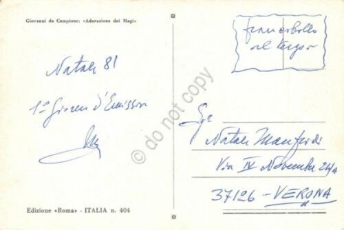 Cartolina Augurale Adorazione dei Magi Timbro filatelico 1981 | Immagine Gallery 2