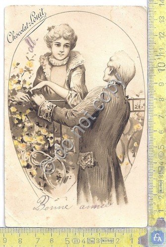 Cartolina augurale Buon Anno Bonne Annee Chocolat Louit 1905