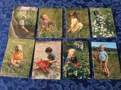 Cartolina Augurale Buon compleanno Bambini Lotto di 8 cartoline Ed. … | Immagine principale