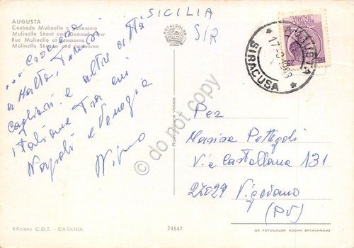 Cartolina Augusta Contrada Mulinello panorama 1968 | Immagine Gallery 2