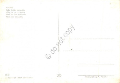 Cartolina Augusta Molo delle corvette barche