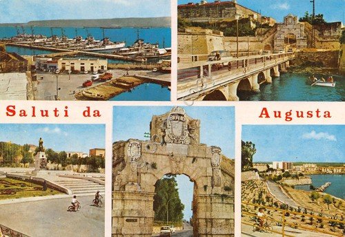 Cartolina Augusta vedute varie anni '80