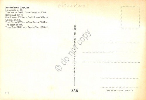 Cartolina Auronzo di Cadore la Spiaggia animata | Immagine Gallery 2