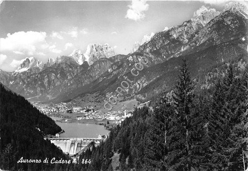 Cartolina Auronzo di Cadore panorama 1962 (Belluno)