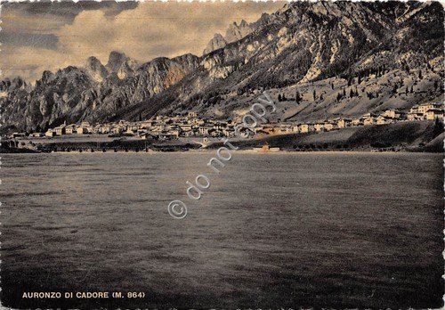 Cartolina Auronzo di Cadore Panorama Lago 1952