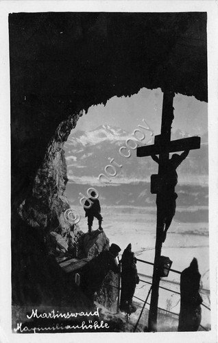 Cartolina Austria Martinswand Veduta Crocefisso 1950