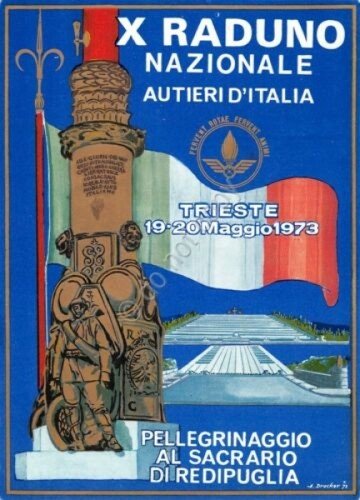 Cartolina Autieri X Raduno Nazionale timbro filatelico 1973