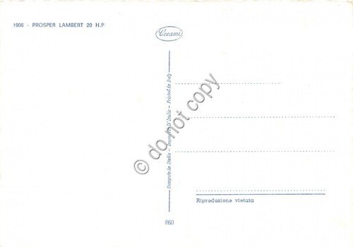 Cartolina Automobili Prosper Lambert 20HP
