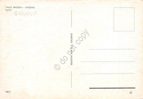 Cartolina Avegno Valle Maggio Rustici