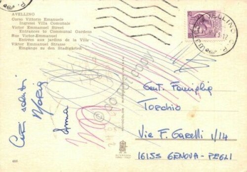 Cartolina Avellino Corso Vittorio Emanuele animata 1973