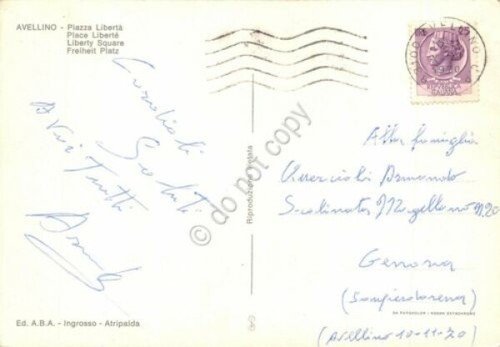 Cartolina Avellino Piazza Libertà 1970 ACI