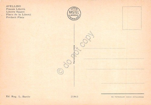 Cartolina Avellino Piazza Libertà fontana case auto anni '80 | Immagine Gallery 2