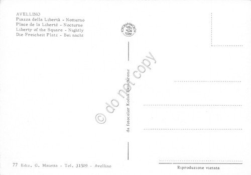 Cartolina Avellino Piazza Libertà notturno | Immagine Gallery 2