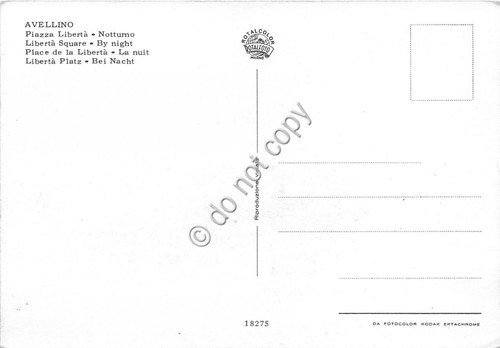 Cartolina Avellino Piazza Libertà Notturno | Immagine Gallery 2
