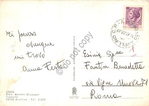 Cartolina Avellino Vedutine 1969