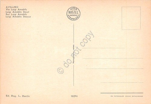 Cartolina Avellino Via Luigi Amabile ESSO case animata | Immagine Gallery 2