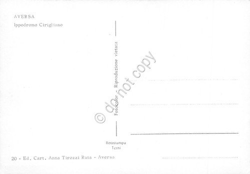 Cartolina Aversa Ippodromo Cirigliano notturno anni '70