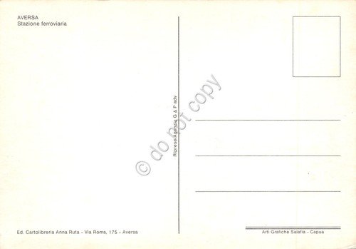 Cartolina Aversa Stazione Ferroviaria auto anni '70