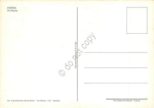 Cartolina Aversa Via Roma dall'alto animata auto strada anni '70 | Immagine Gallery 2