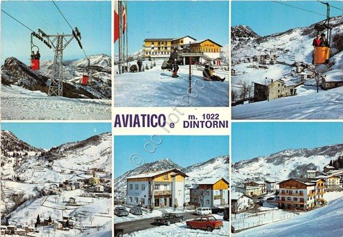 Cartolina Aviatico vedutine funivia (Bergamo)