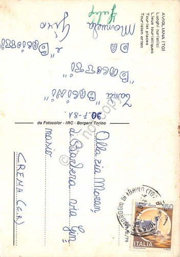 Cartolina Avigliana vedute 1981 (Torino)
