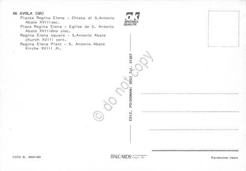 Cartolina Avola Piazza Regina Elena Chiesa S. Antonio Abate fontana … | Immagine Gallery 2