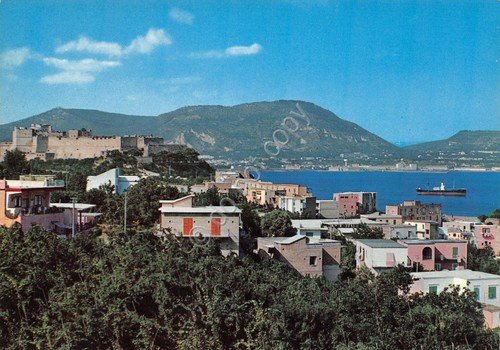 Cartolina Bacoli panorama dall'alto con case e mare anni '80 | Immagine principale