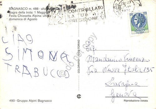 Cartolina Bagnasco vedute Sagra della Trota Chiesetta Alpina | Immagine Gallery 2