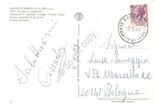 Cartolina Bagno di Romagna Albergo Giardino Fiat 600 1969 | Immagine Gallery 2