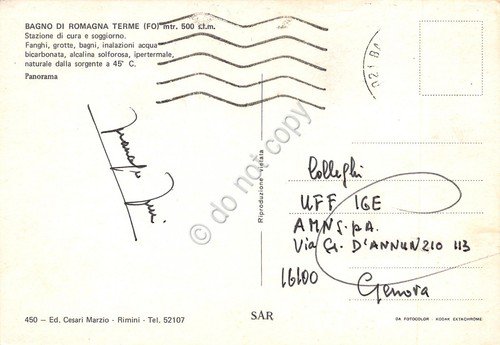 Cartolina Bagno di Romagna Terme panorama dall'alto ED SAR | Immagine Gallery 2