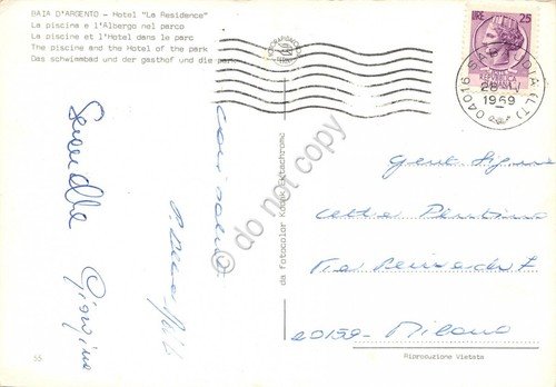 Cartolina Baia d'Argento Hotel La Residence Piscina e albergo nel …