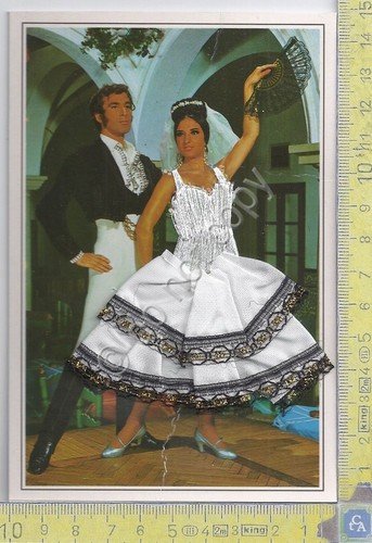 Cartolina Ballerina Flamenco 4 - ricamata con busta Hotel Praga …