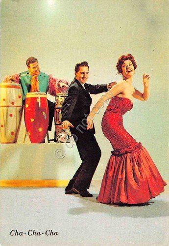 Cartolina ballo Cha Cha Cha con coppia che balla Riproduzione …