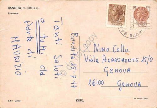 Cartolina Bandita Alessandria panorama 1977 molte grinze | Immagine Gallery 2