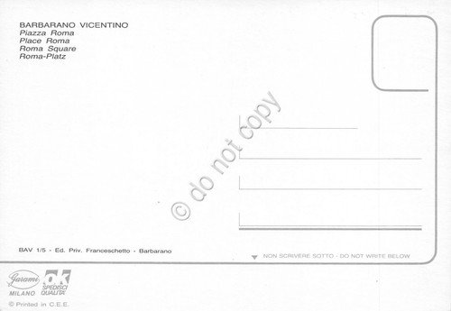 Cartolina Barbarano Vicentino Piazza Roma Municipio auto | Immagine Gallery 2