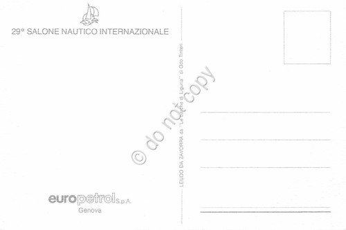 Cartolina Barca illustrata 29° Salone Nautico Internazionale Leudo da zorra
