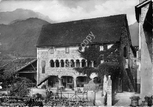 Cartolina Barcis Antico Albergo Centi 1951