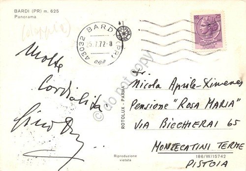 Cartolina Bardi Panorama 1972