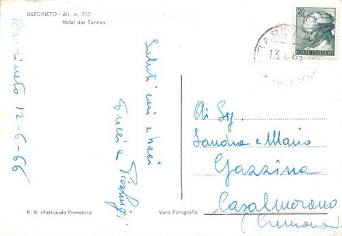 Cartolina Bardineto Hotel degli Abeti 1966 | Immagine Gallery 2