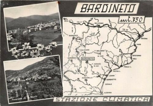 Cartolina Bardineto vedutine mappa 1966 (Savona) | Immagine principale