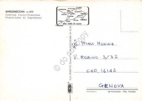 Cartolina Bardonecchia Confine Italo Francese Fiaccolata di Capodanno | Immagine Gallery 2