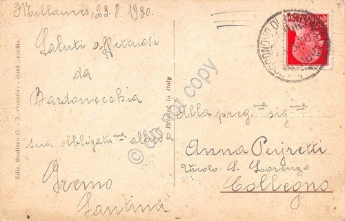 Cartolina Bardonecchia panorama illustrata 1930 | Immagine Gallery 2