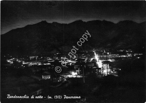 Cartolina Bardonecchia Panorama notturno