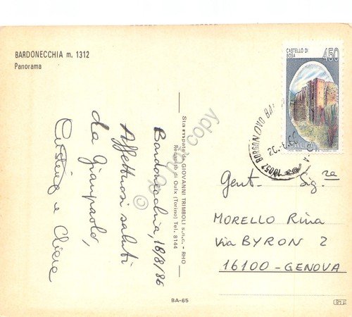 Cartolina Bardonecchia panorama paese e valle anni '80 | Immagine Gallery 2