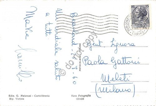 Cartolina Bardonecchia Valle Stretta Monte Baldassarre 1960