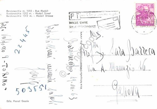 Cartolina Bardonecchia Via Medail Insegna Tabacchi 1963 | Immagine Gallery 2