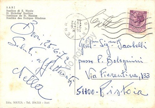 Cartolina Bari Basilica S. Nicola