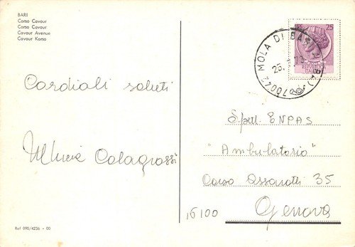 Cartolina Bari Corso Cavour auto d'epoca 1973 | Immagine Gallery 2